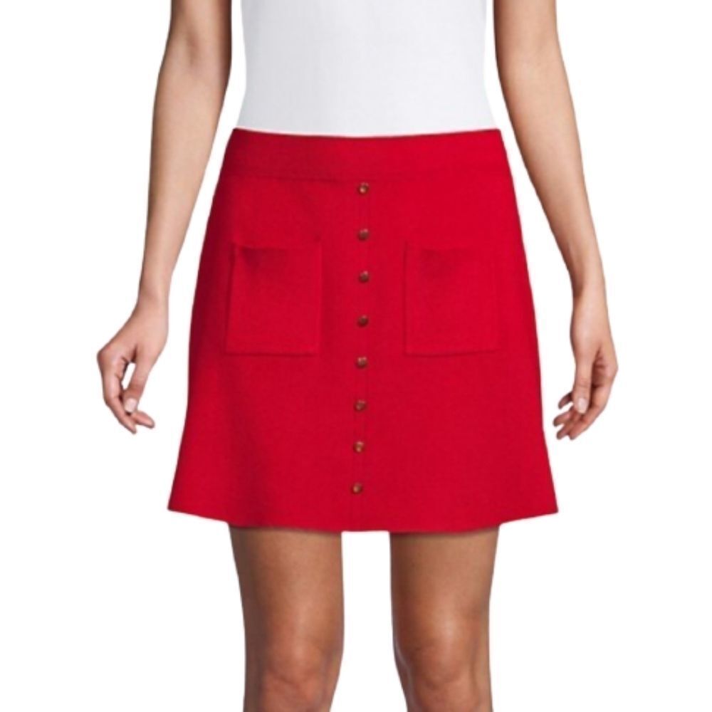 Molly Bracken Lili Sidonio Red Mini Skirt Women's Knitted Sweater Skirt Size M